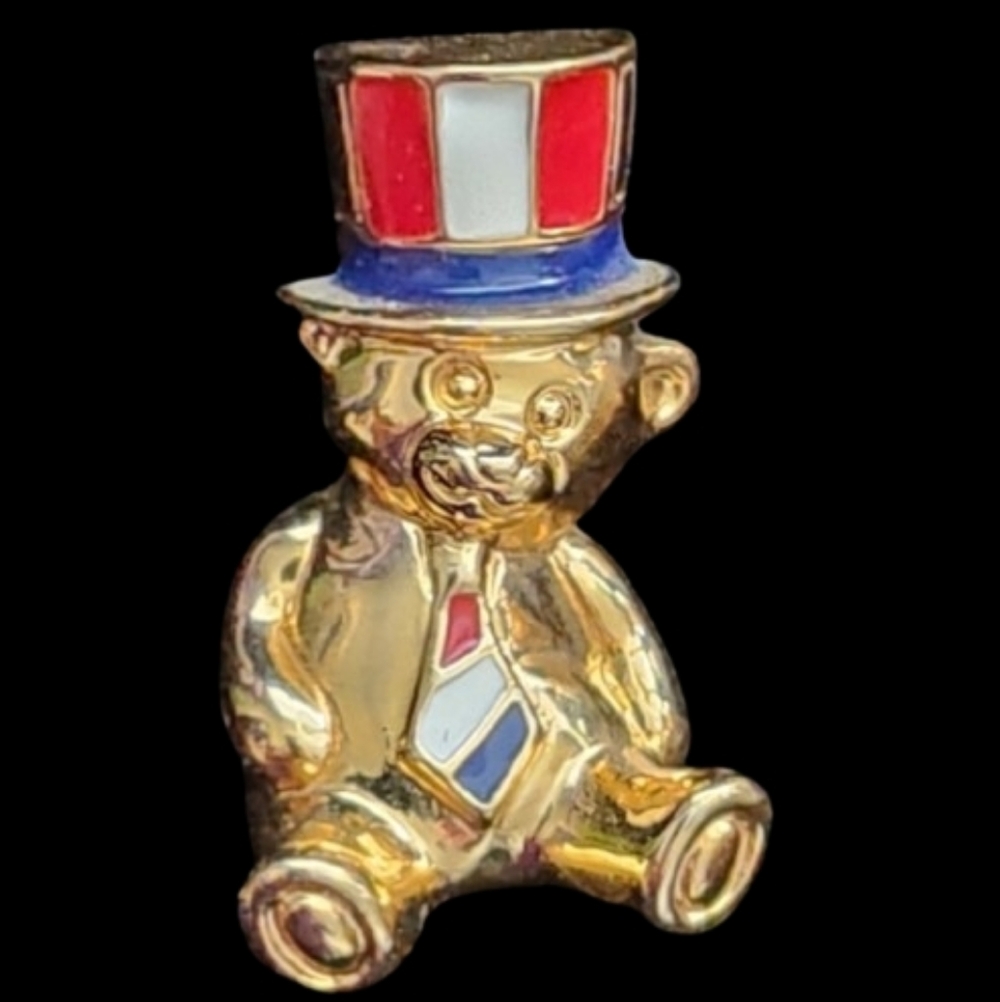 Avon Patriotic Pin Brooch Gold Tone